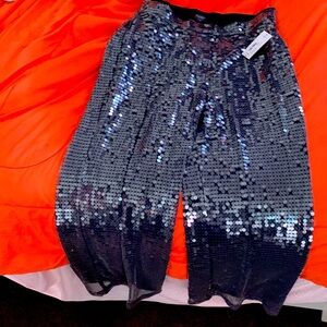 Sequined Grey Palazzo Pant size 16